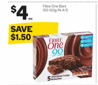 Woolworths Fibre One Bars 100-120g Pk 4/5 offer