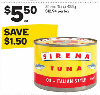 Woolworths Sirena Tuna 425g offer