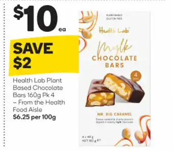 Health Lab Plant Based Chocolate Bars 160g Pk 4