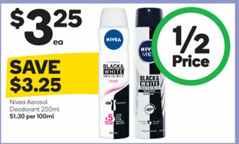 Woolworths Nivea Aerosol Deodorant 250ml offer