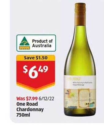 One road chardonnay