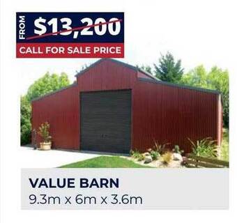 Wide Span Sheds Value barn offer