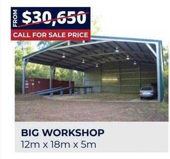 Wide Span Sheds Big workshop offer