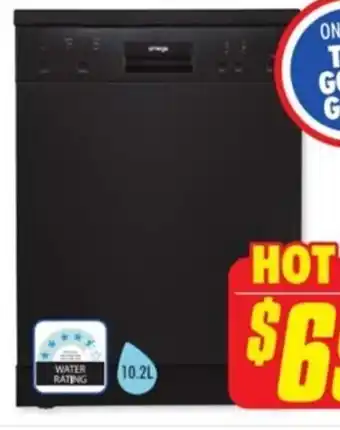 The Good Guys Omega 60cm freestanding dishwasher-black offer