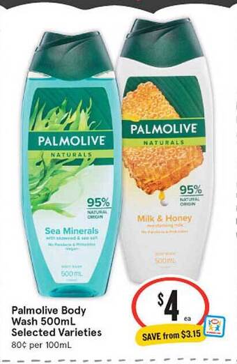 IGA Palmolive body wash 500ml offer