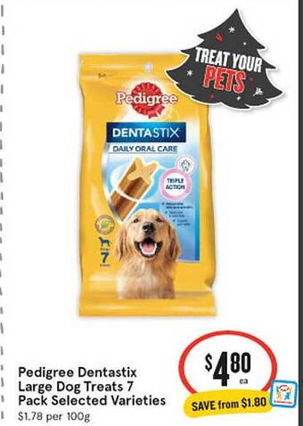 IGA Pedigree dentastix large dog treats 7 pack offer