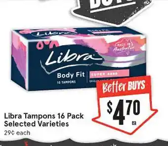 IGA Libra tampons 16 pack offer