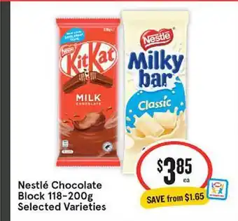 IGA Nestlé chocolate block 118-200 g offer