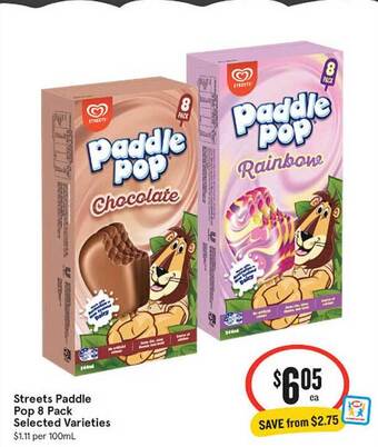 IGA Streets paddle pop 8 pack offer