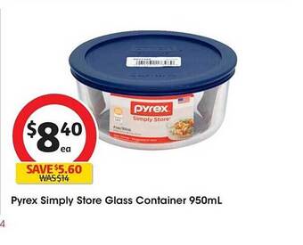 Coles Pyrex simply store glass container 950ml offer