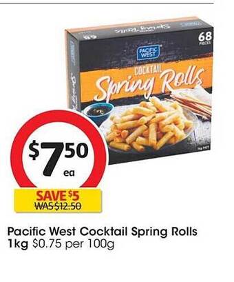 Coles Pacific west cocktail spring rolls 1 kg offer