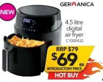 Cheap as Chips Ger Anica 4.5 Litre Digital Air Fryer offer