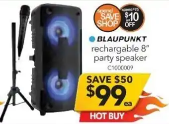 Cheap as Chips Blaupunkt Rechargeble 8" Party Speaker offer