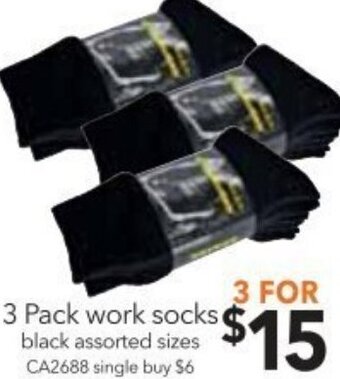 Cheap as Chips 3 Pack Work Socks offer