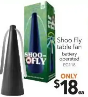 Cheap as Chips Shoo Fly Table Fan Battery Operated offer