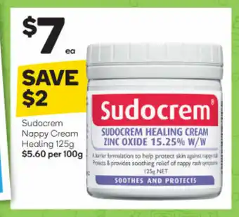 Woolworths Sudocrem Nappy Cream Healing 125g offer