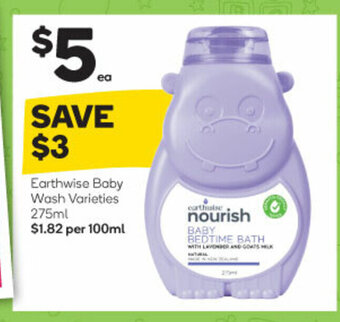 Woolworths Earthwise Baby Wash Varieties 275mL offer