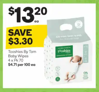 Woolworths Tooshies By Tom Baby Wipes 4 x Pk 70 offer