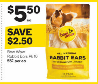 Woolworths Bow Wow Rabbit Ears Pk 10 offer