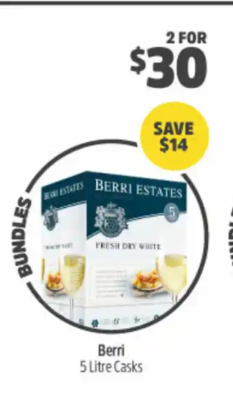 Woolworths Berri 5 Litre Casks offer