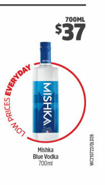 Woolworths Mishka Blue Vodka 700ml offer