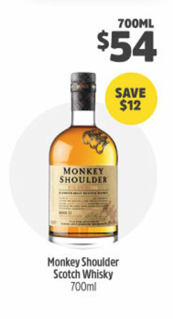 Woolworths Monkey Shoulder Scotch Whisky 700ml offer