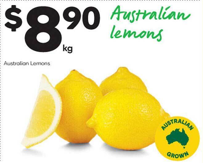 Australian lemons offer at Woolworths