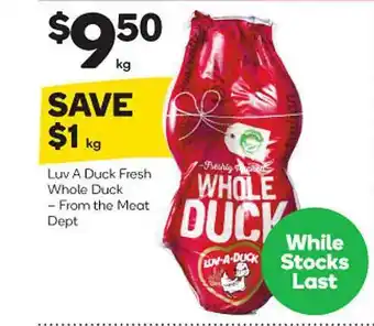 Woolworths Luv a duck fresh whole duck offer