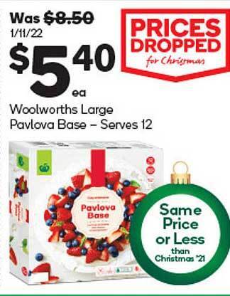 Woolworths Woolworths large pavlova base offer