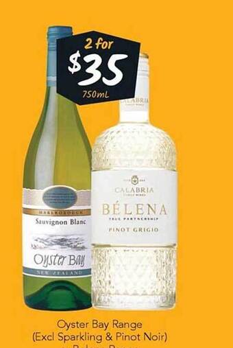 Cellarbrations Oyster bay range excl sparkling & pinot noir offer