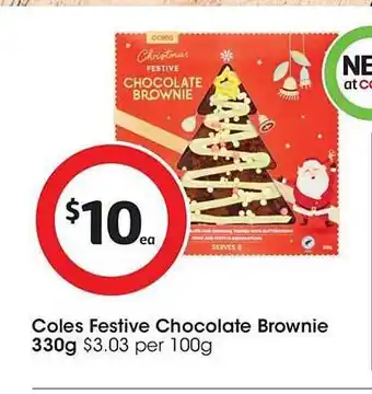 Coles Coles festive chocolate brownie 330 g offer