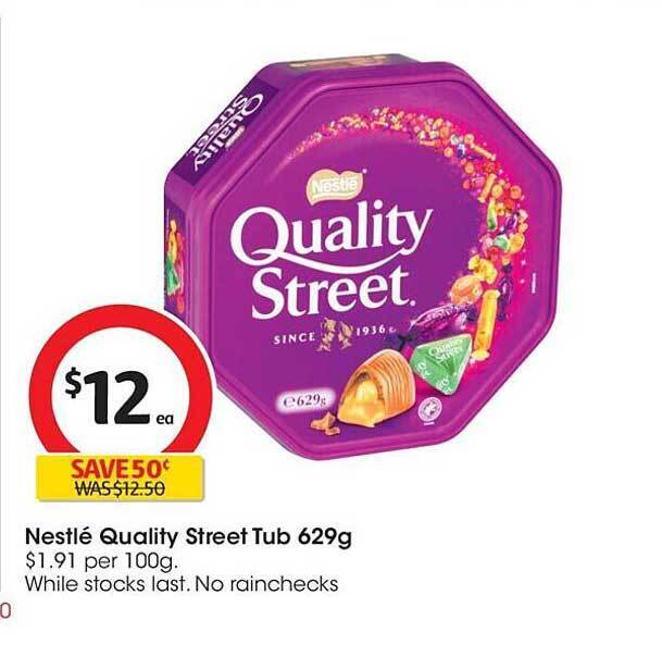 Nestlé quality street tub 629 g offer at Coles