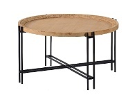 LivingStyles Bella Fir Timber Topped Metal Round Coffee Table, 80cm offer