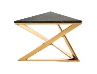 LivingStyles Trinity Stone Topped Stainless Steel Coffee Table, 60cm offer