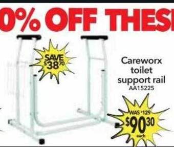 Cheap as Chips Careworx toilet support rail offer