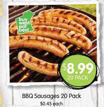 Spudshed Bbq sausages 20 pack offer