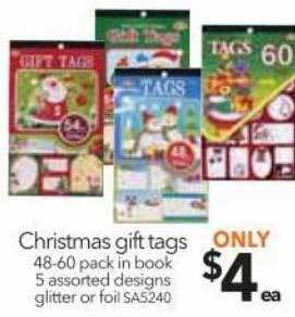 Cheap as Chips Christmas gift tags offer