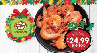 Spudshed Australian cooked tiger prawns offer