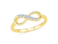 Bevilles Jewellery Diamond Infinity Stackable Ring in 9ct Yellow Gold - N offer