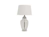 Addison Glass Table Lamp, Clear / White