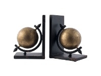 LivingStyles Dex 2 Piece Iron Golden Sphere Bookend Set offer
