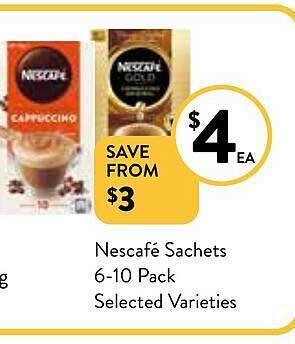 Foodworks Nescafé sachets 6-10 pack offer