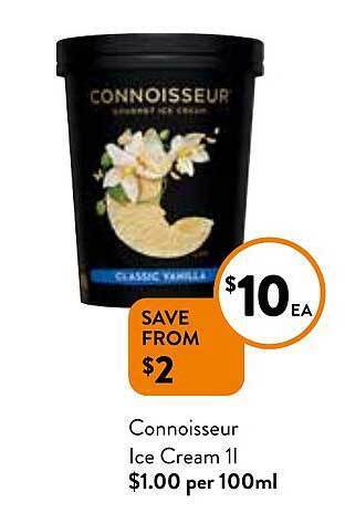 Foodworks Connoisseur ice cream 1l offer