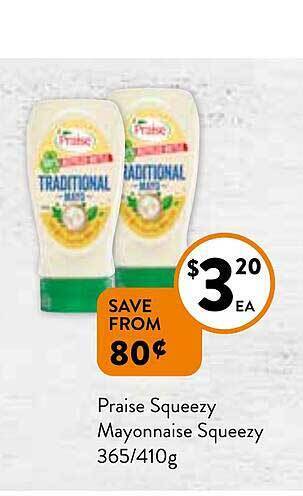 Foodworks Praise squeezy mayonnaise squeezy offer