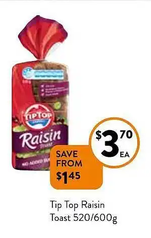 Foodworks Tip top raisin toast offer