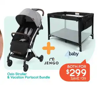 Baby Bunting 4baby jengo oslo stroller & vacation portacot bundle offer