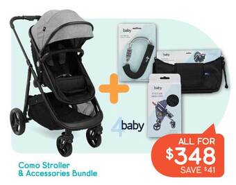 Baby Bunting 4baby como stroller & accessories bundle offer