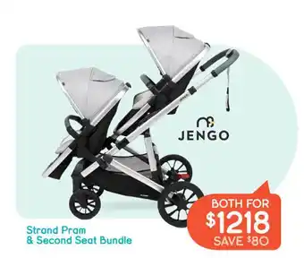 Baby Bunting Jengo strand pram & second seat bundle offer