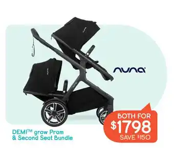 Baby Bunting Nuna demi grow pram & second seat bundle offer