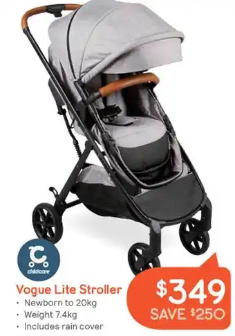 Baby Bunting Vogue lite stroller childcare offer